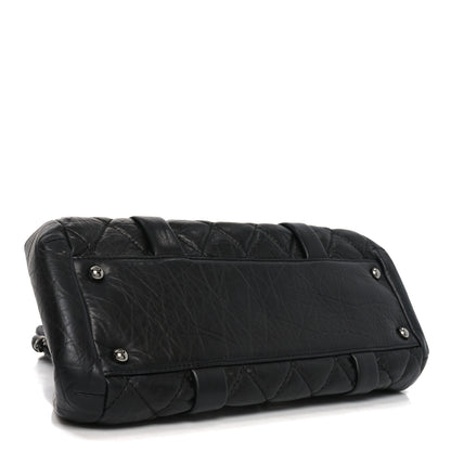 Chanel Distressed Lambskin Lady Braid Frame Bowler Black 4 of 10