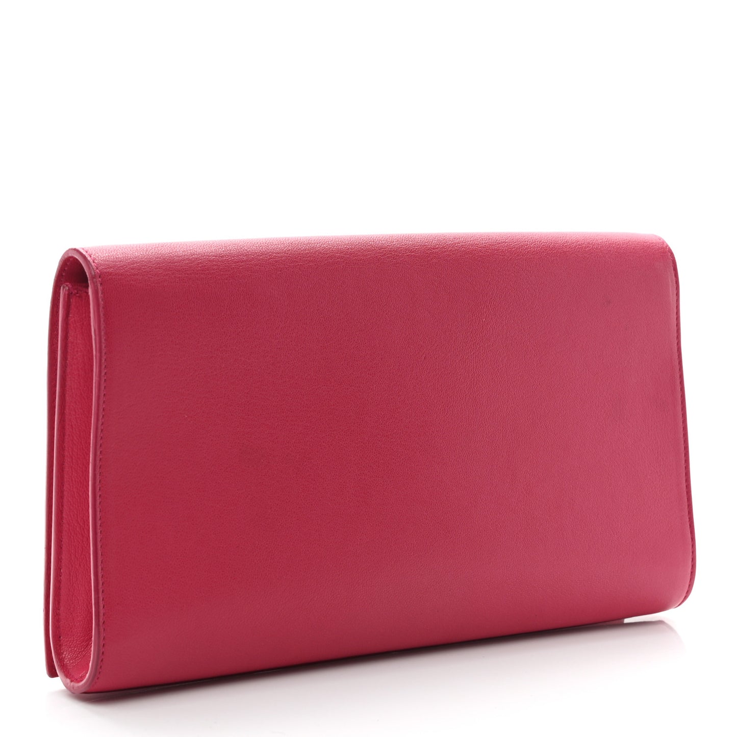 Calfskin Monogram Large Belle De Jour Clutch Lipstick Fuchsia