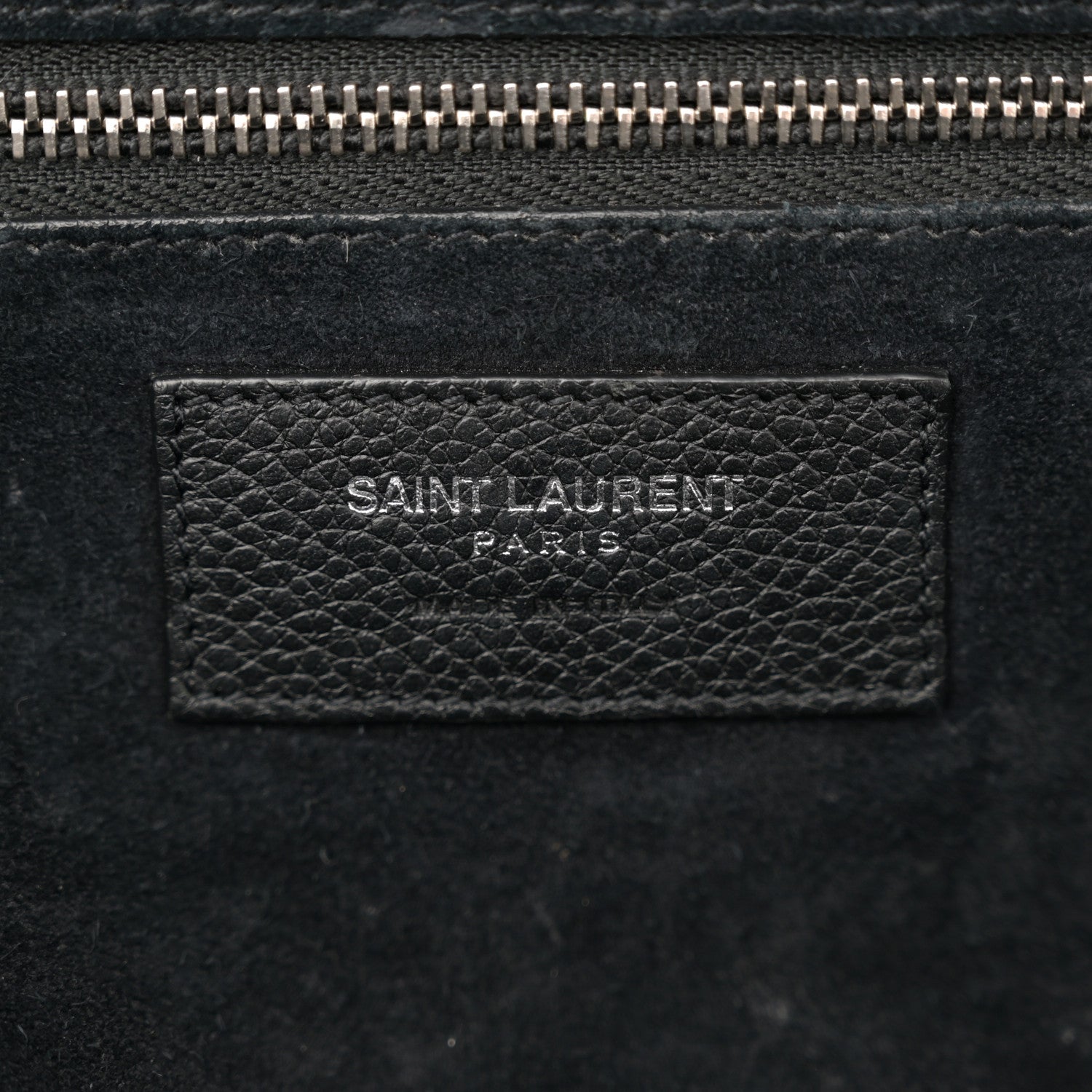 Saint Laurent Grained Calfskin Medium Cabas Rive Gauche Black 6 of 15
