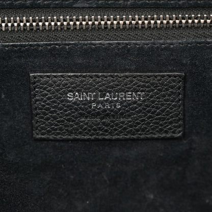 Saint Laurent Grained Calfskin Medium Cabas Rive Gauche Black 6 of 15