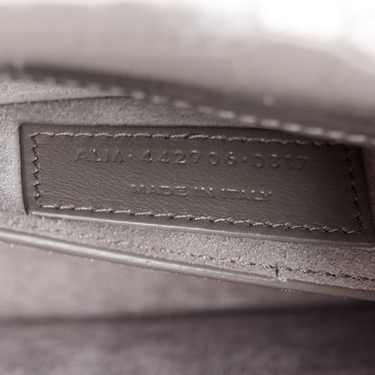 Saint Laurent Calfskin Crocodile Embossed Medium Monogram Sunset Fog 8 of 12