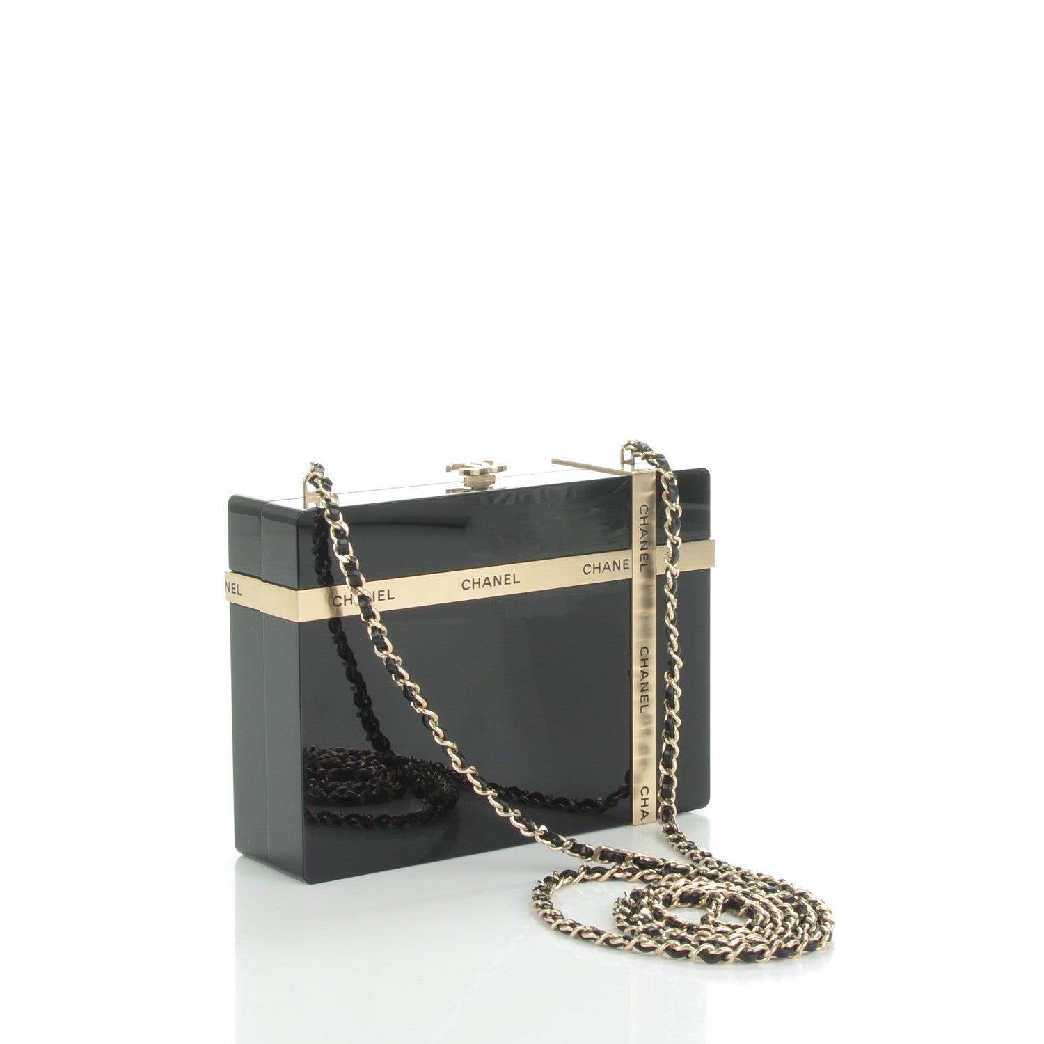 Chanel Plexiglass Gift Box Clutch Black 3 of 7