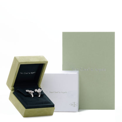 Van Cleef & Arpels 18K White Gold Diamond Small Frivole Pave Earrings 6 of 6
