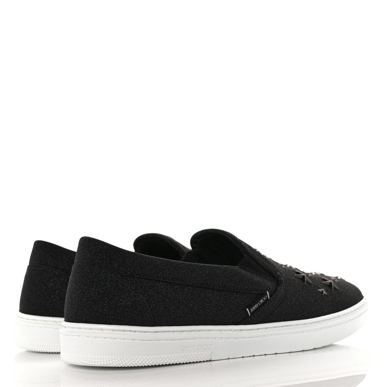 Jimmy Choo Fine Glitter Suede Mens Grove Sneakers 43.5 Black 4 of 8