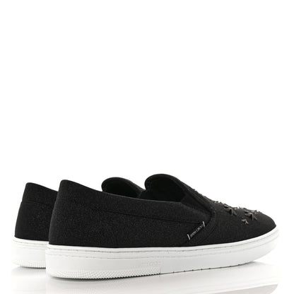 Jimmy Choo Fine Glitter Suede Mens Grove Sneakers 43.5 Black 4 of 8