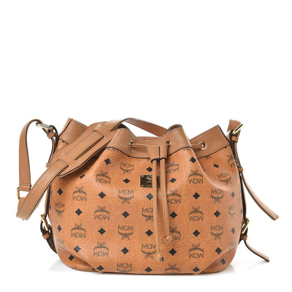 MCM Visetos Essential Drawstring Bucket Bag Cognac 1 of 11