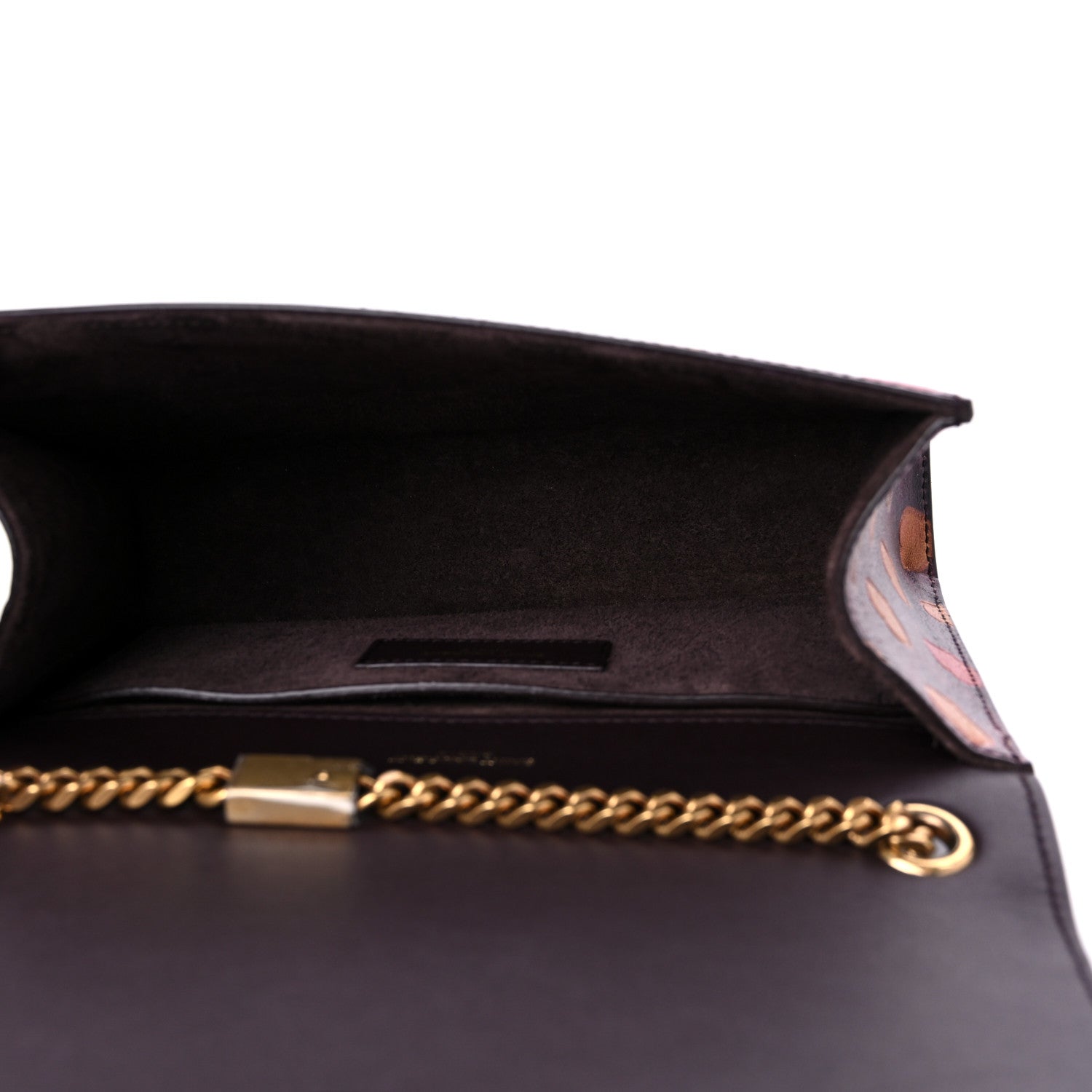 Saint Laurent Lambskin Heart Embossed Small Monogram Kate Satchel Mahogany Multicolor 5 of 10