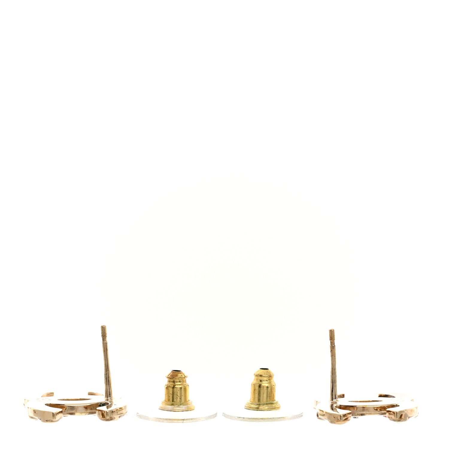 Chanel Crystal CC Earrings Gold Multicolor 3 of 5
