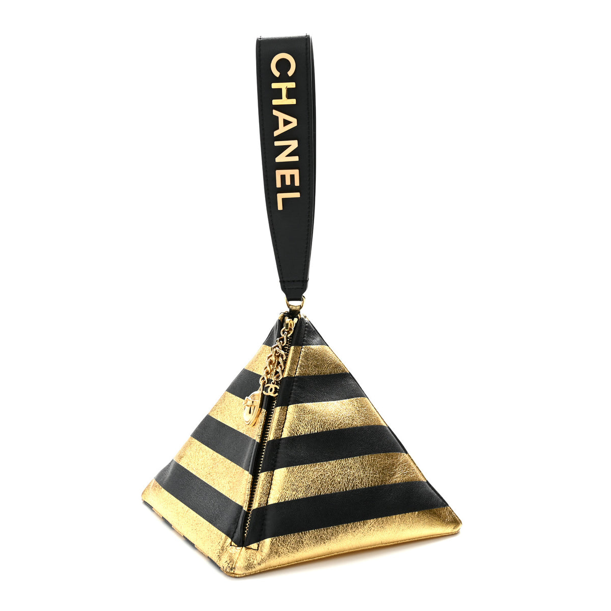 Chanel Metallic Lambskin CC Kheops Pyramid Bag Gold Black 1 of 9