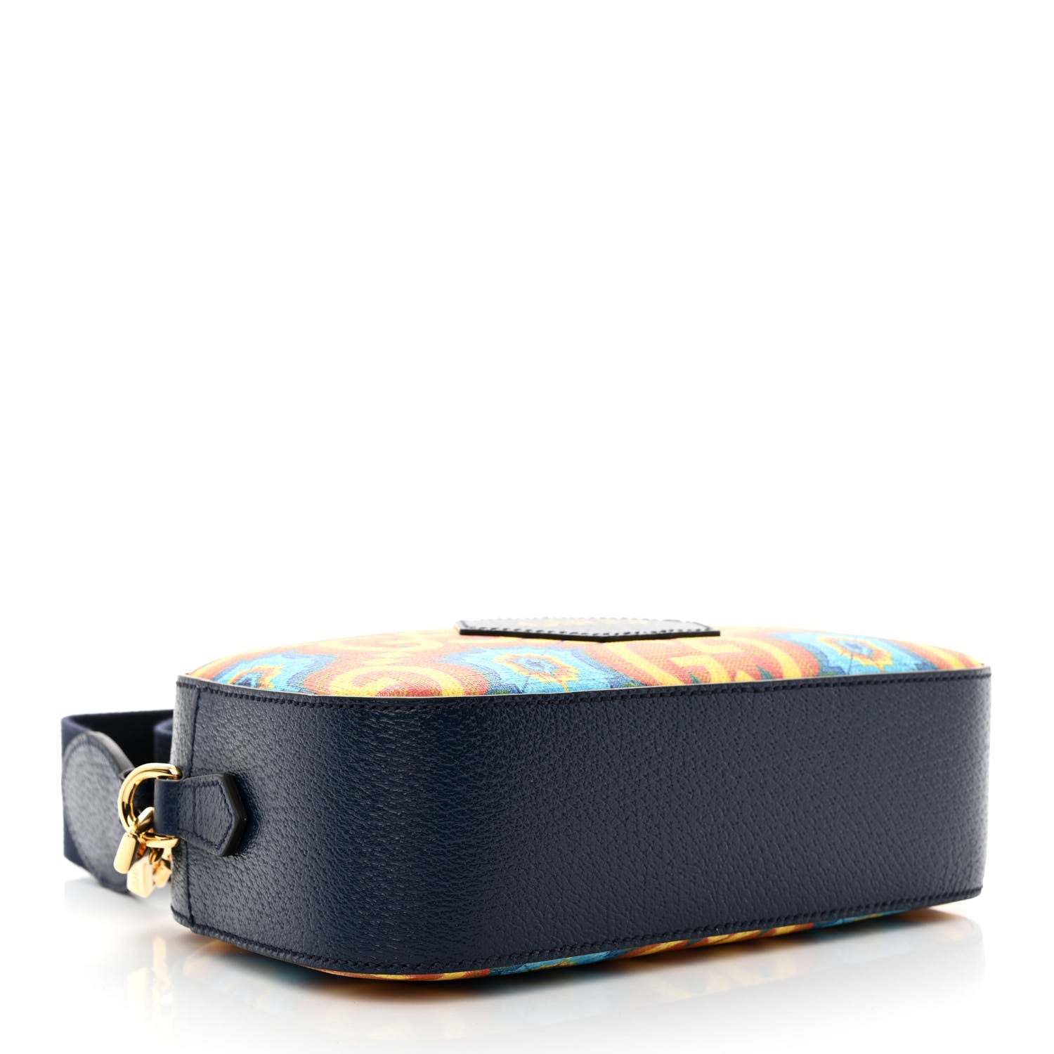 Gucci GG Supreme Kaleidoscope Calfskin Script Logo Gucci 100 Camera Bag Blue Orange Multicolor Blue Agata 4 of 9