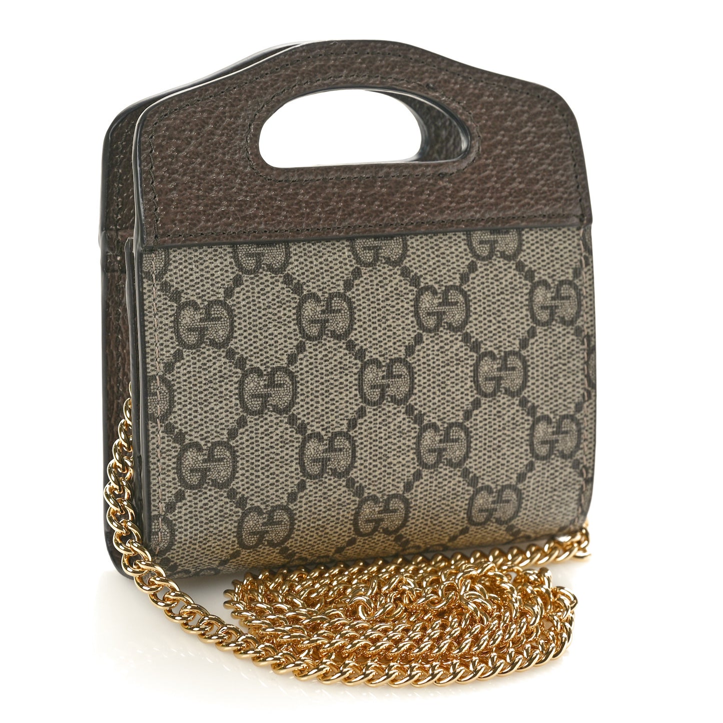 X BNF GG Supreme Monogram Textured Dollar Calfskin Bananya Print Mini Top Slip Handle Bag Beige Ebony Multicolor New Acero