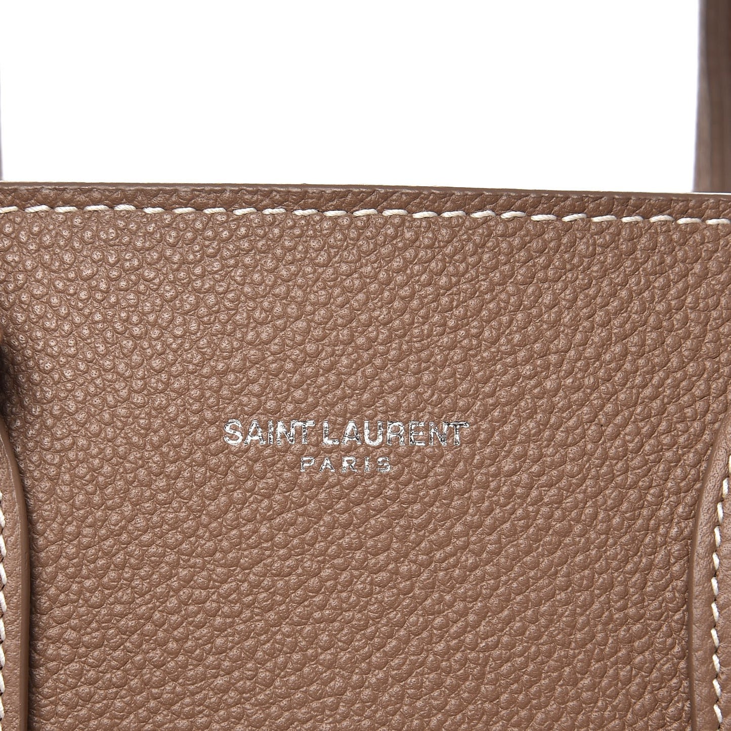 Grained Calfskin Topstich Baby Sac De Jour Taupe