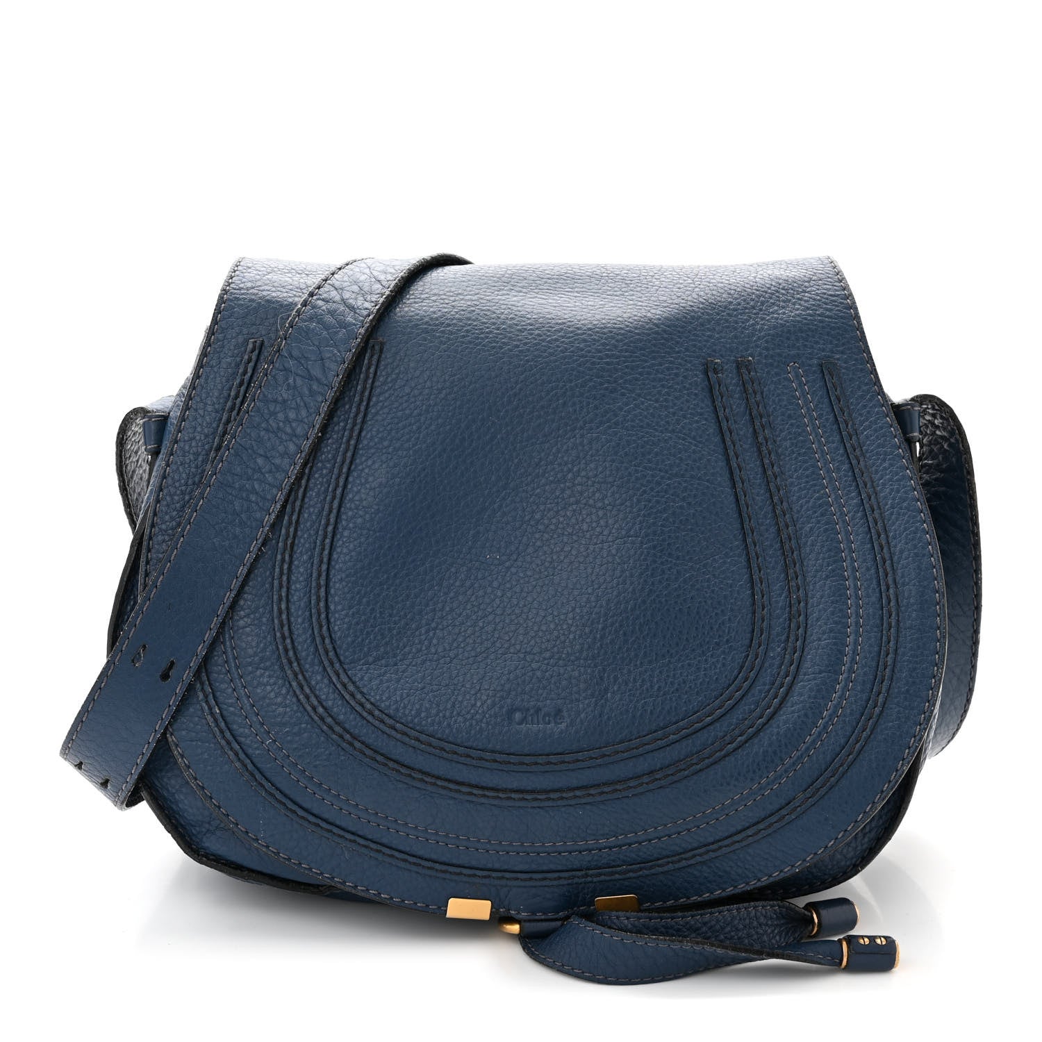 Chloe Calfskin Medium Marcie Round Crossbody Bag Royal Navy 1 of 17
