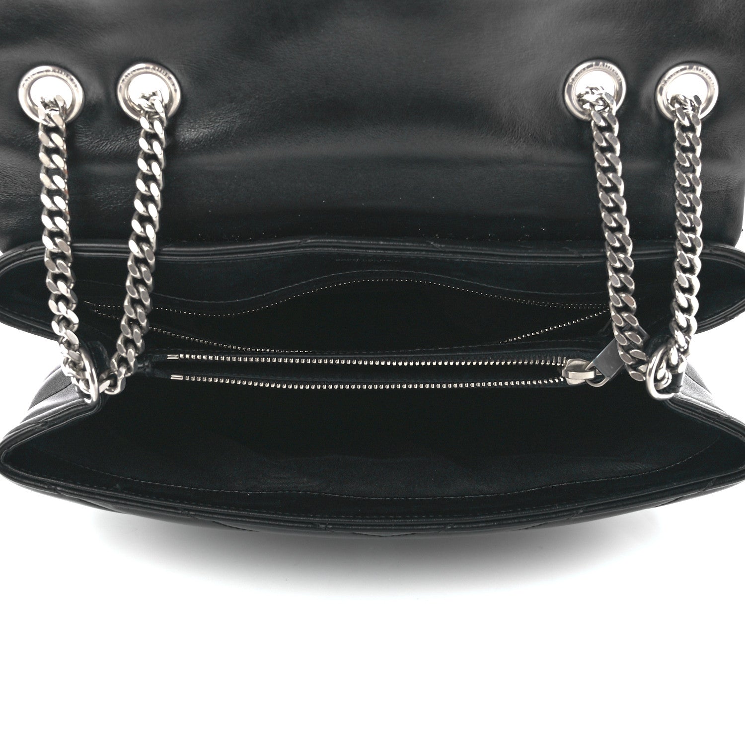 Saint Laurent Calfskin Y Quilted Monogram Medium Loulou Chain Satchel Black 5 of 13