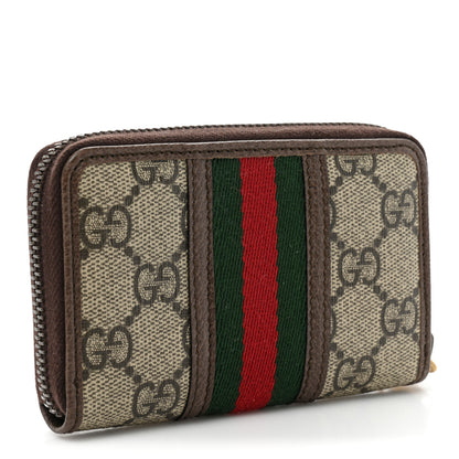 Gucci GG Supreme Web Ophidia Zip Around Card Case Brown 3 of 9