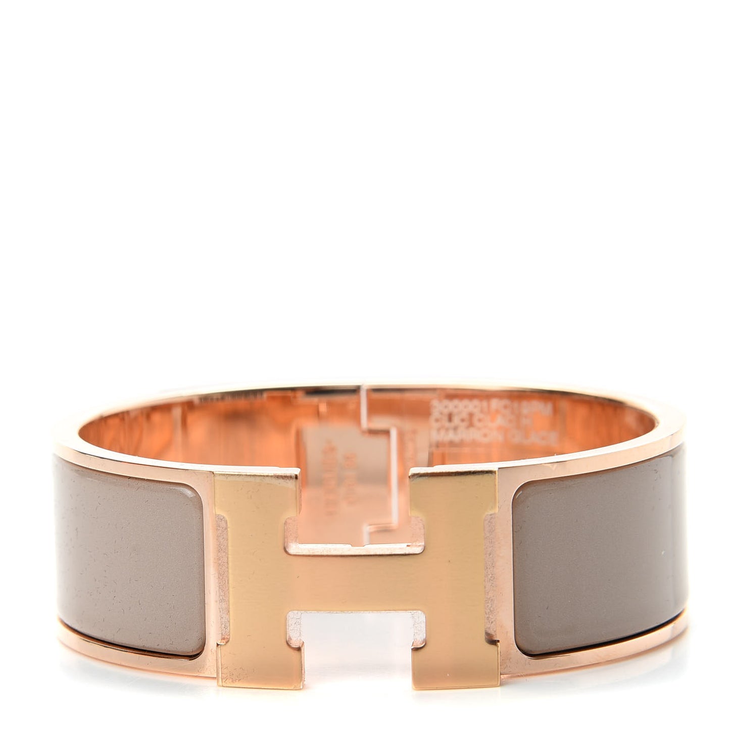Enamel Wide Clic Clac H Bracelet PM Marron Glace