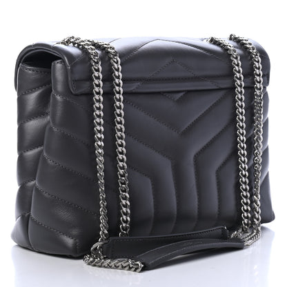 Saint Laurent Calfskin Y Quilted Monogram Small Loulou Chain Satchel Asphalt 2 of 4