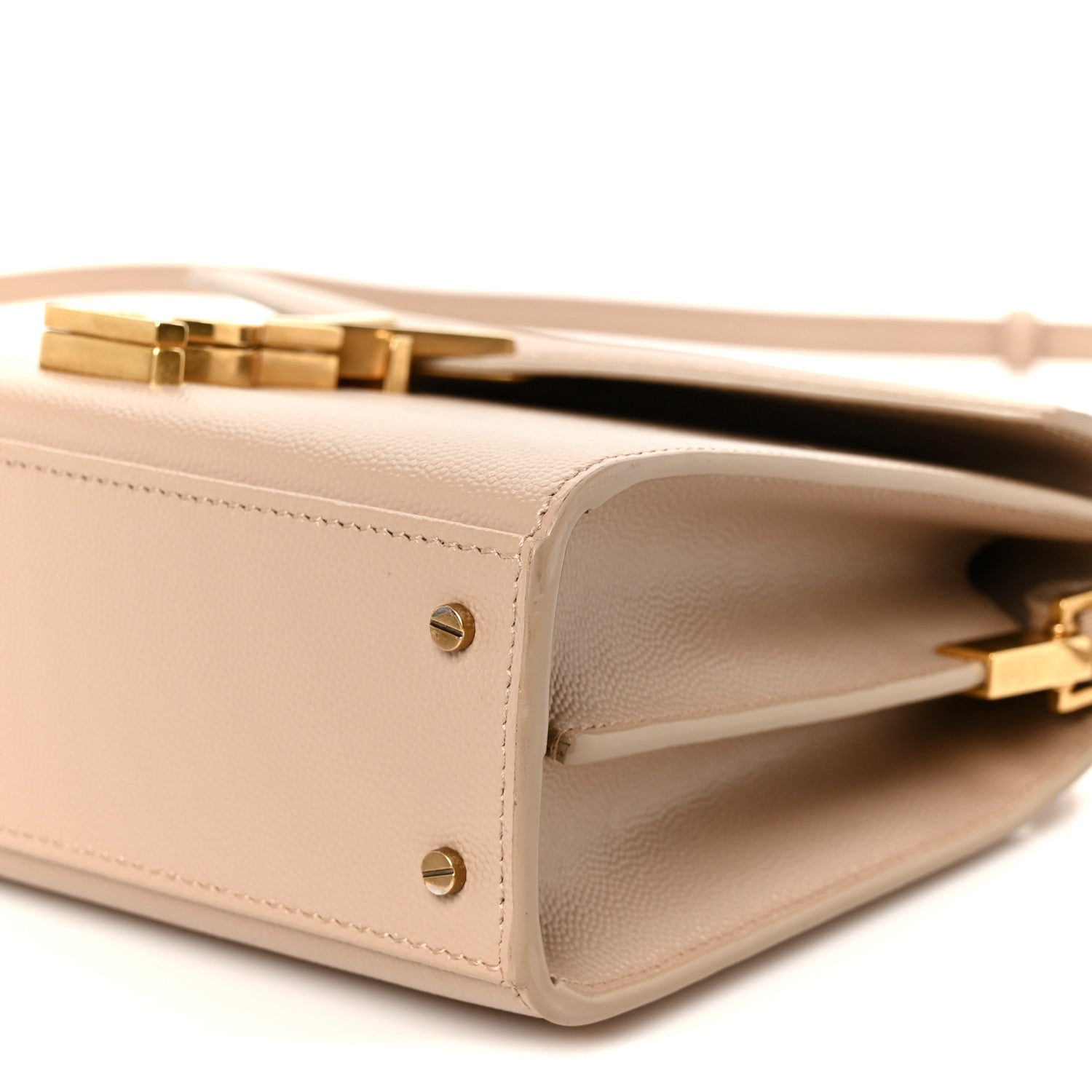 Saint Laurent Grain de Poudre Mini Classic Monogram Cassandra Top Handle Beige 10 of 10