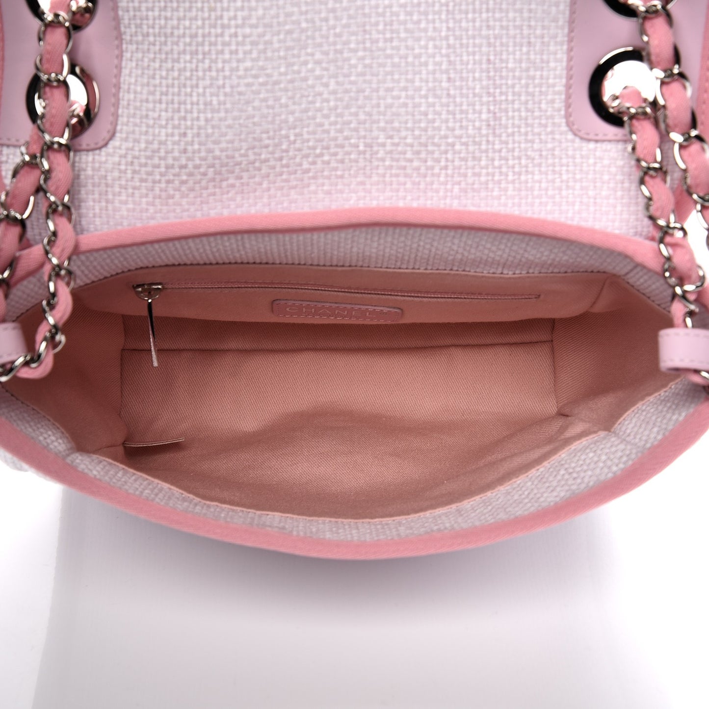 Woven Straw Raffia Small Deauville Messenger Light Pink