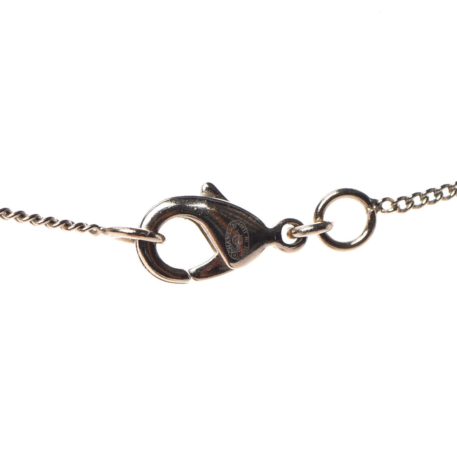 Chanel Crystal CC Pendant Necklace Gold 5 of 5