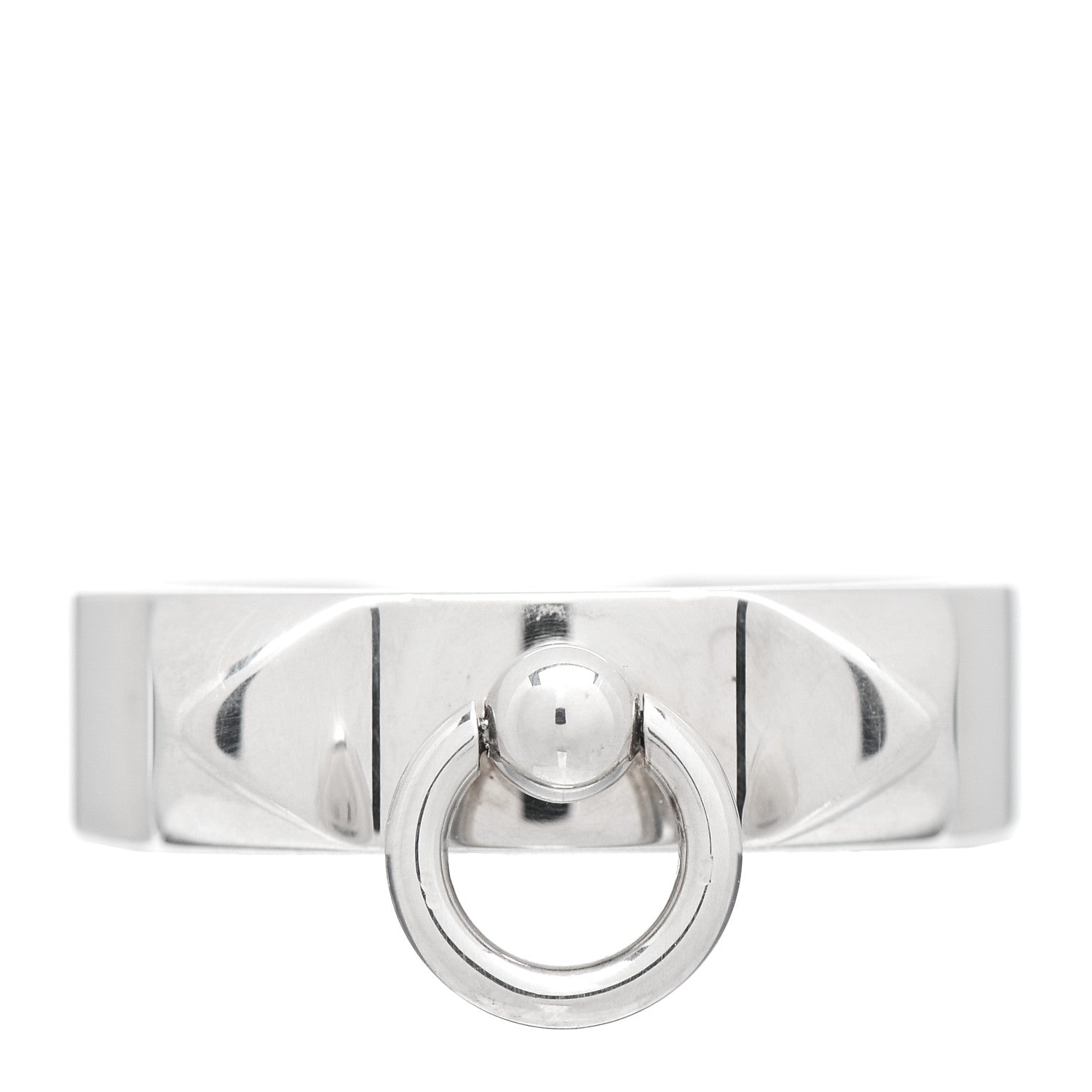 Hermes Sterling Silver PM Collier De Chien Ring 51 5.75 1 of 5