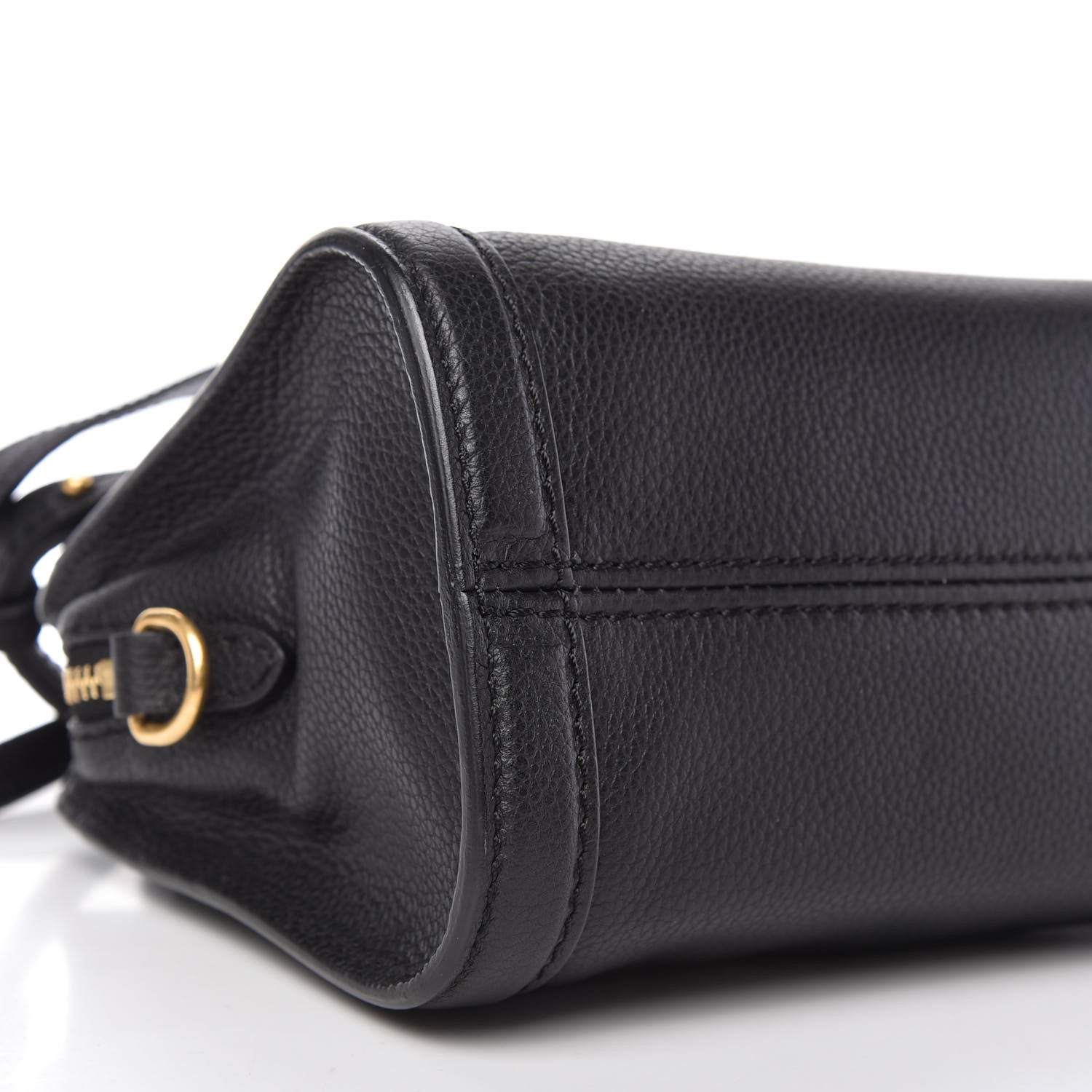 Alexander McQueen Pebbled Calfskin Mini Skull Padlock Zip Around Tote Black 6 of 10