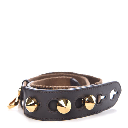 Fendi Ribbon Vitello Century FF 1974 Studded Strap You Fango Marrone Ebano 2 of 4