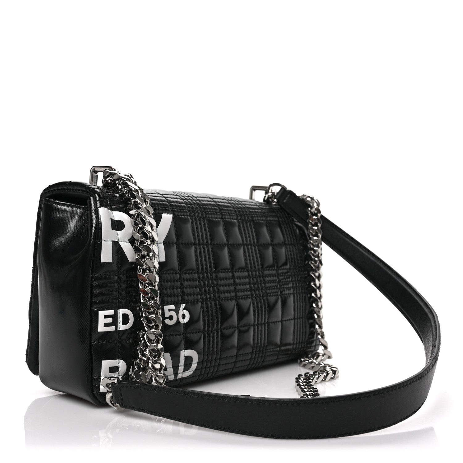 Burberry Patent Quilted Horseferry Print Small Lola Bag Black 3 of 8