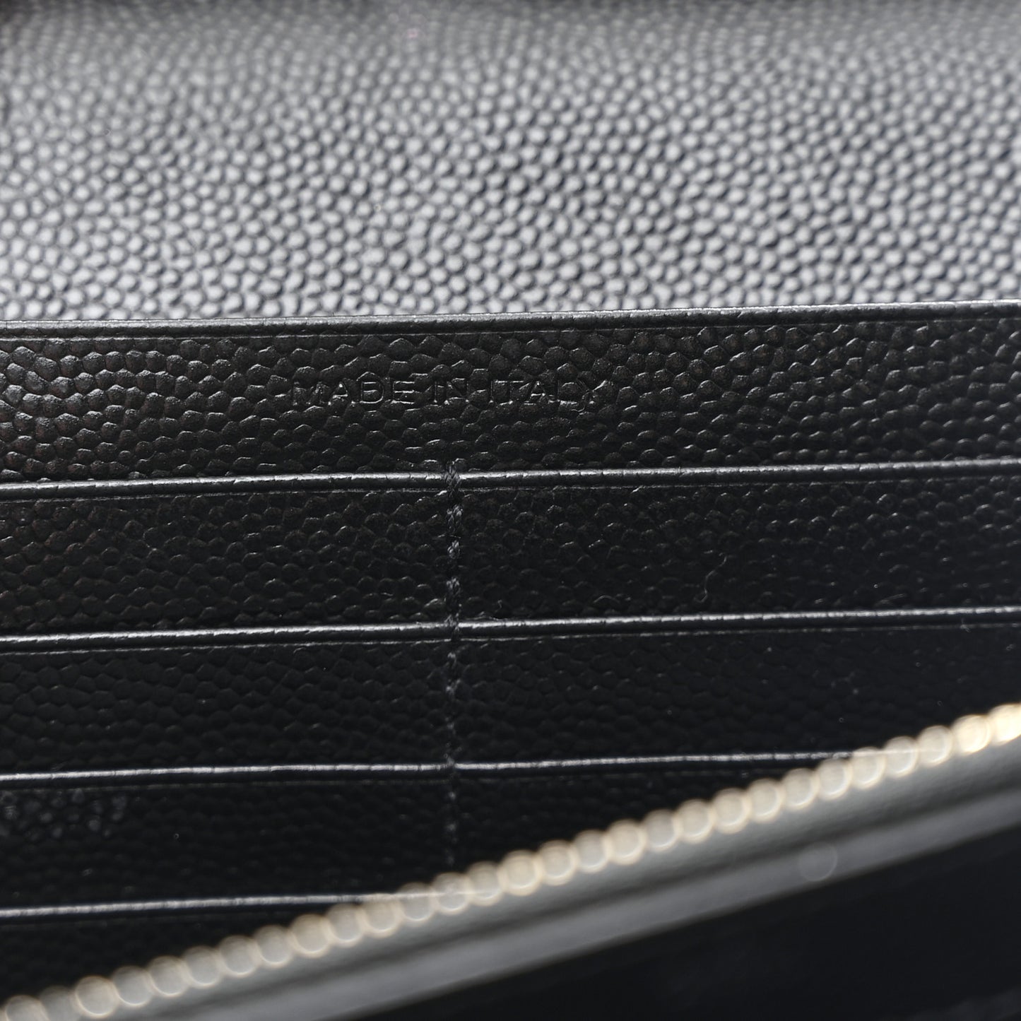 Grain De Poudre Matelasse Chevron Monogram Chain Wallet Black