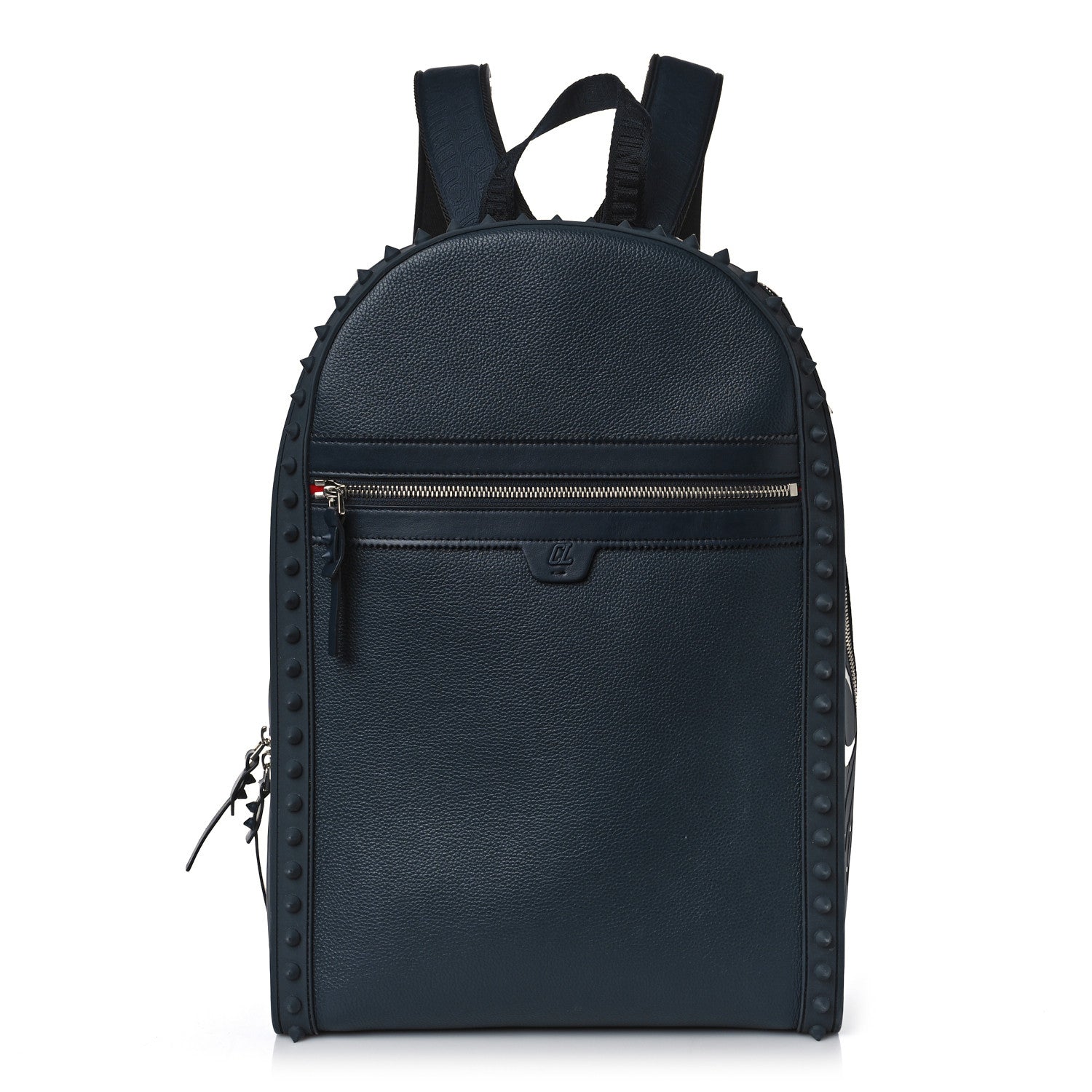 Christian Louboutin Calfskin Nylon Backparis Spiked Backpack Marine 1 of 8