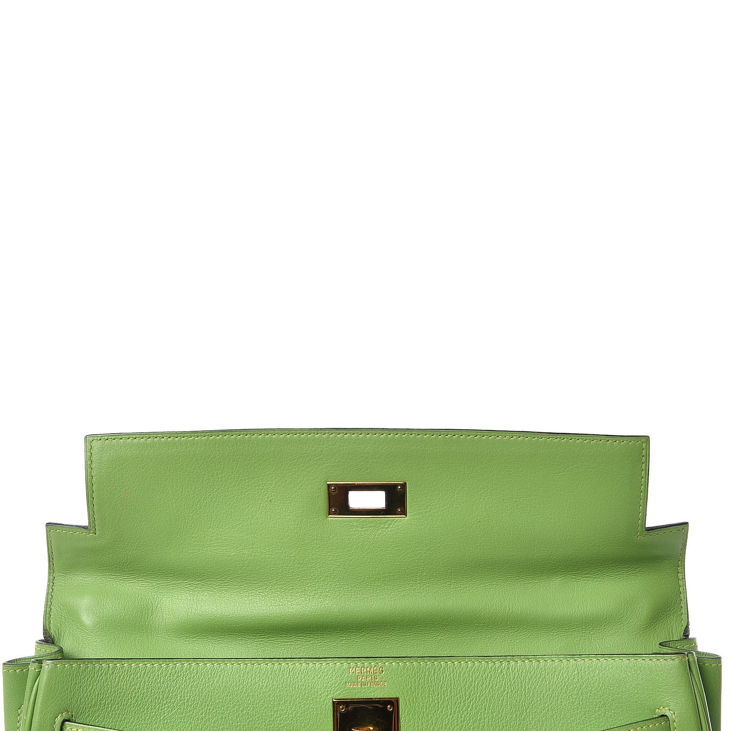 Hermes Veau Gulliver Kelly Retourne 32 Vert Cru 8 of 46