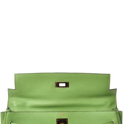 Hermes Veau Gulliver Kelly Retourne 32 Vert Cru 8 of 46