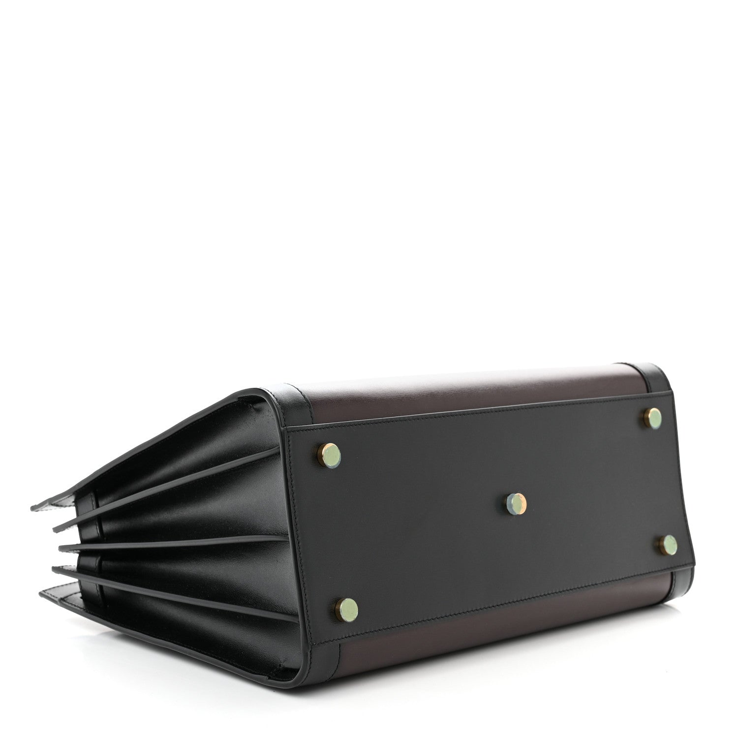 Saint Laurent Calfskin Bi-Color Small Sac De Jour Burgundy Black 4 of 10