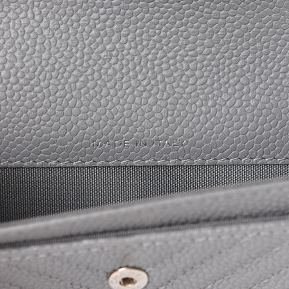 Chanel Caviar Chevron Quilted Boy Flap Card Holder Grey 6 of 13