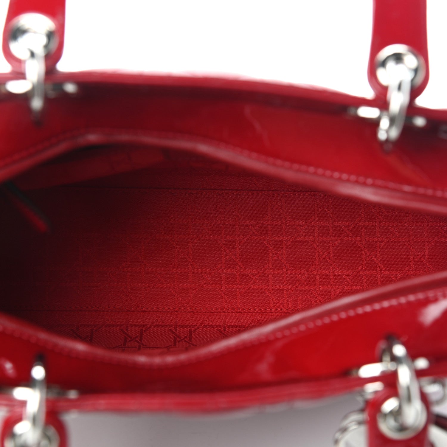 Christian Dior Patent Cannage Large Lady Dior Red 4 of 6
