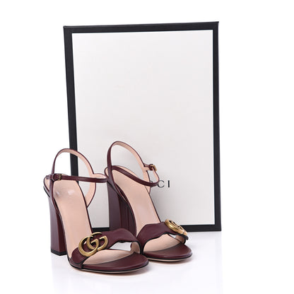Gucci Lifford Calfskin GG Marmont Ankle Wrap 105mm Sandals 35.5 Vintage Bordeaux 8 of 8