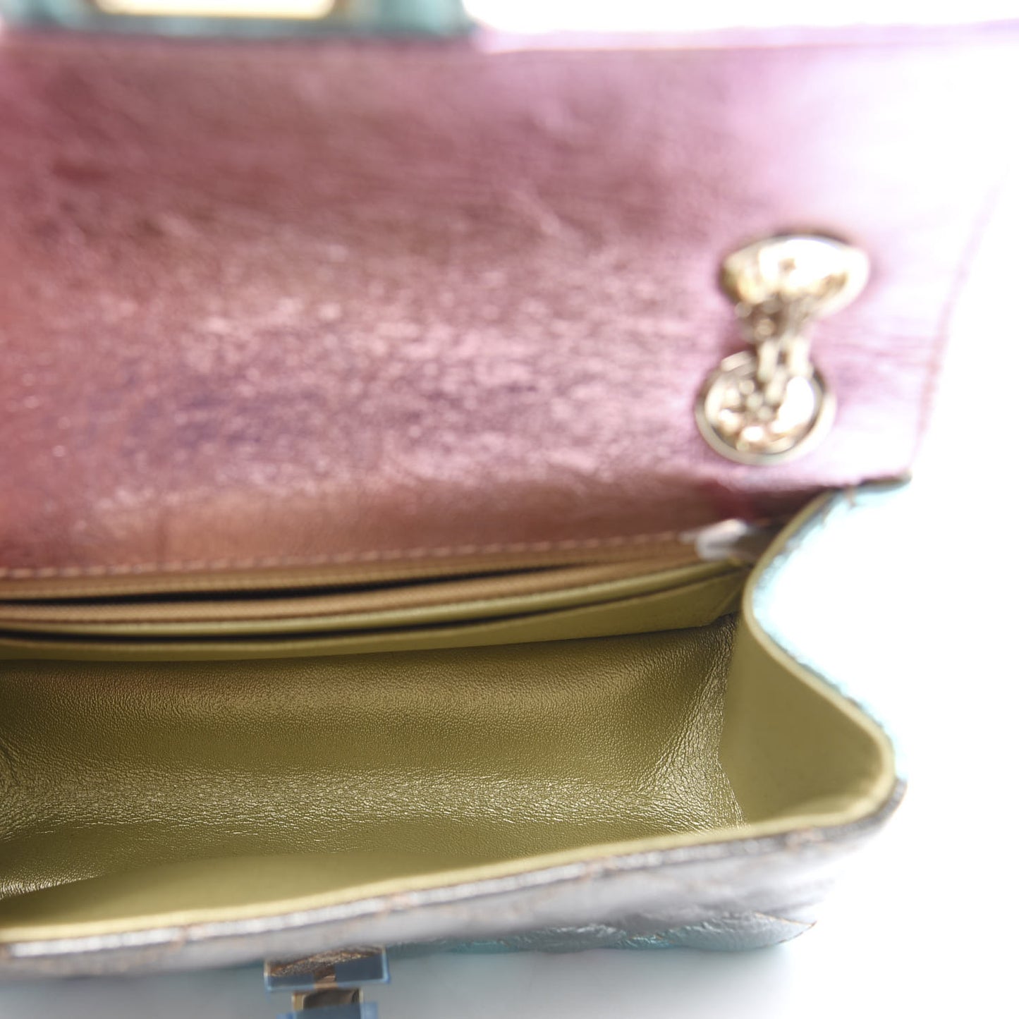 Metallic Goatskin Quilted Mini 2.55 Reissue Flap Multicolor