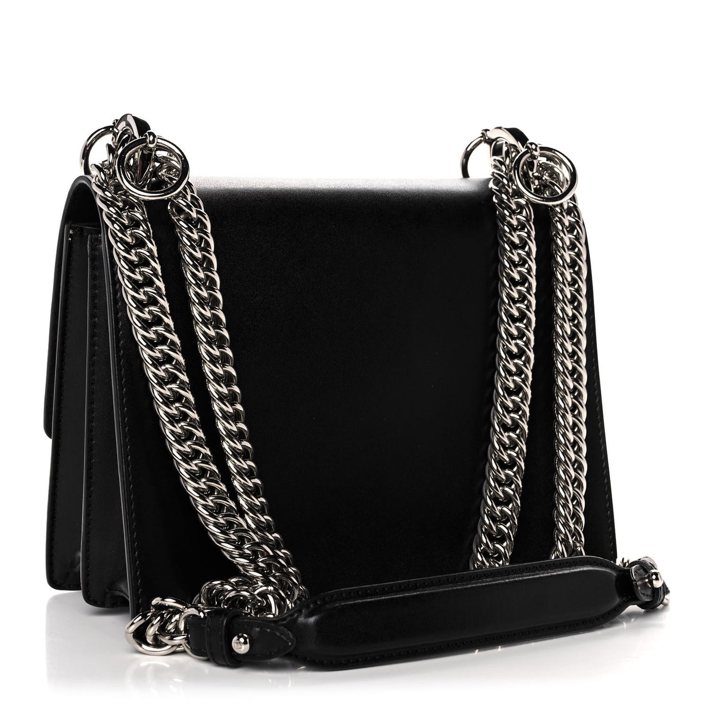 Vitello Liberty Lucido Metal Monster Eyes Studded Small Kan I Shoulder Bag Black