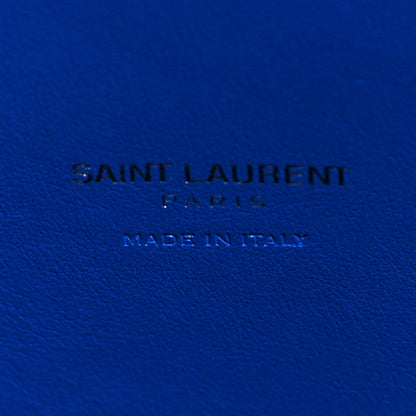 Saint Laurent Calfskin Crocodile Embossed Small Sac De Jour Royal Blue 6 of 10