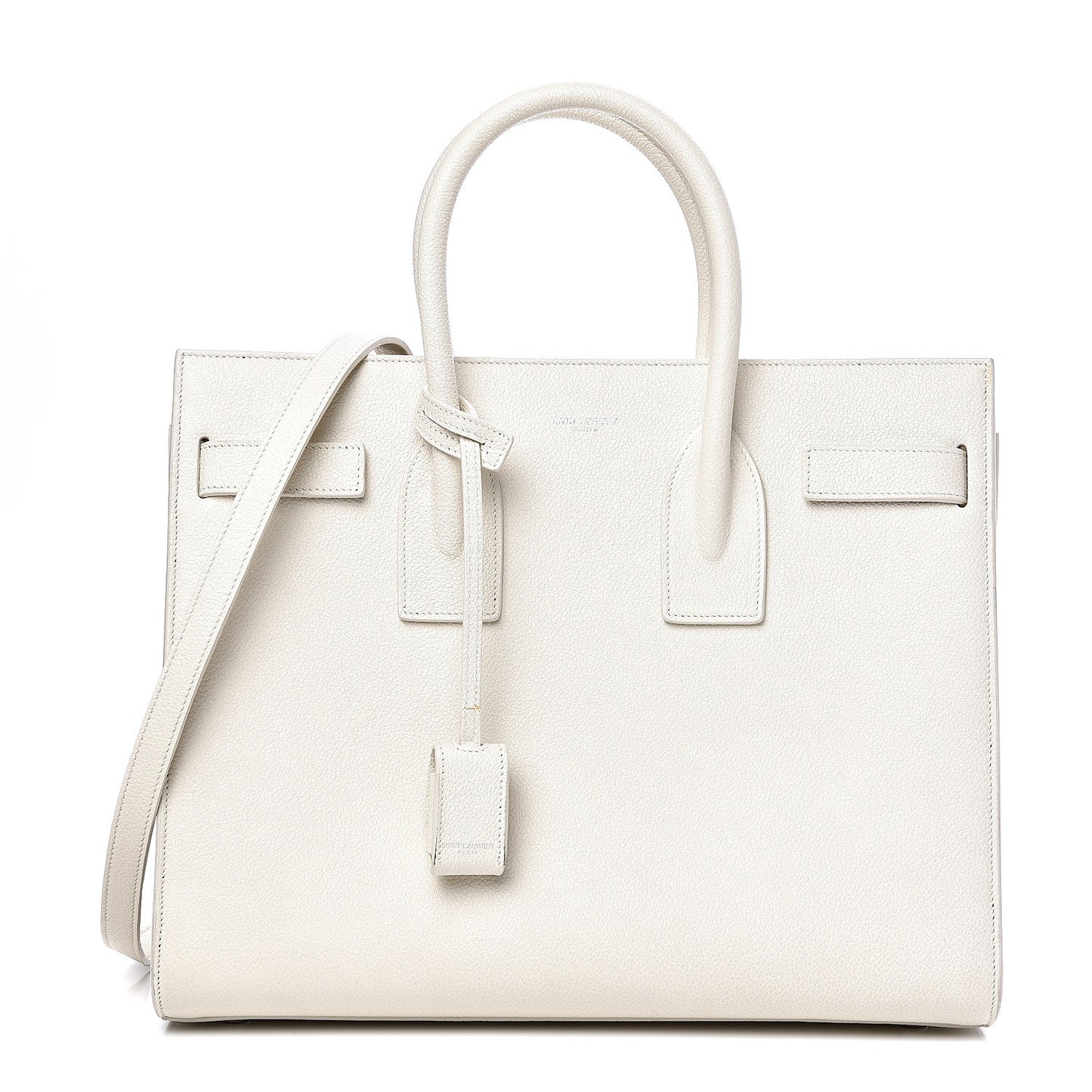 Grained Calfskin Small Sac De Jour Dove White