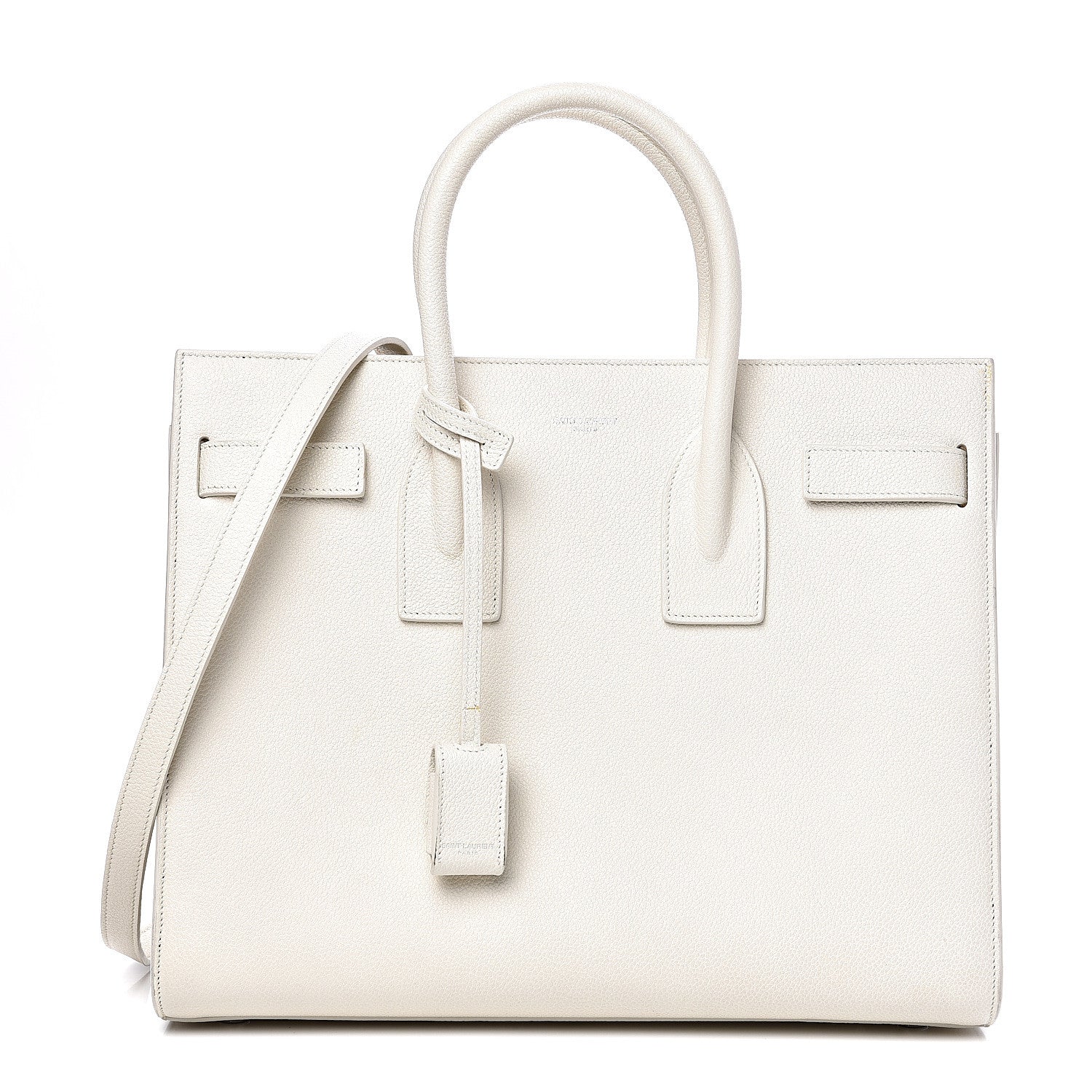 Saint Laurent Grained Calfskin Small Sac De Jour Dove White 1 of 14
