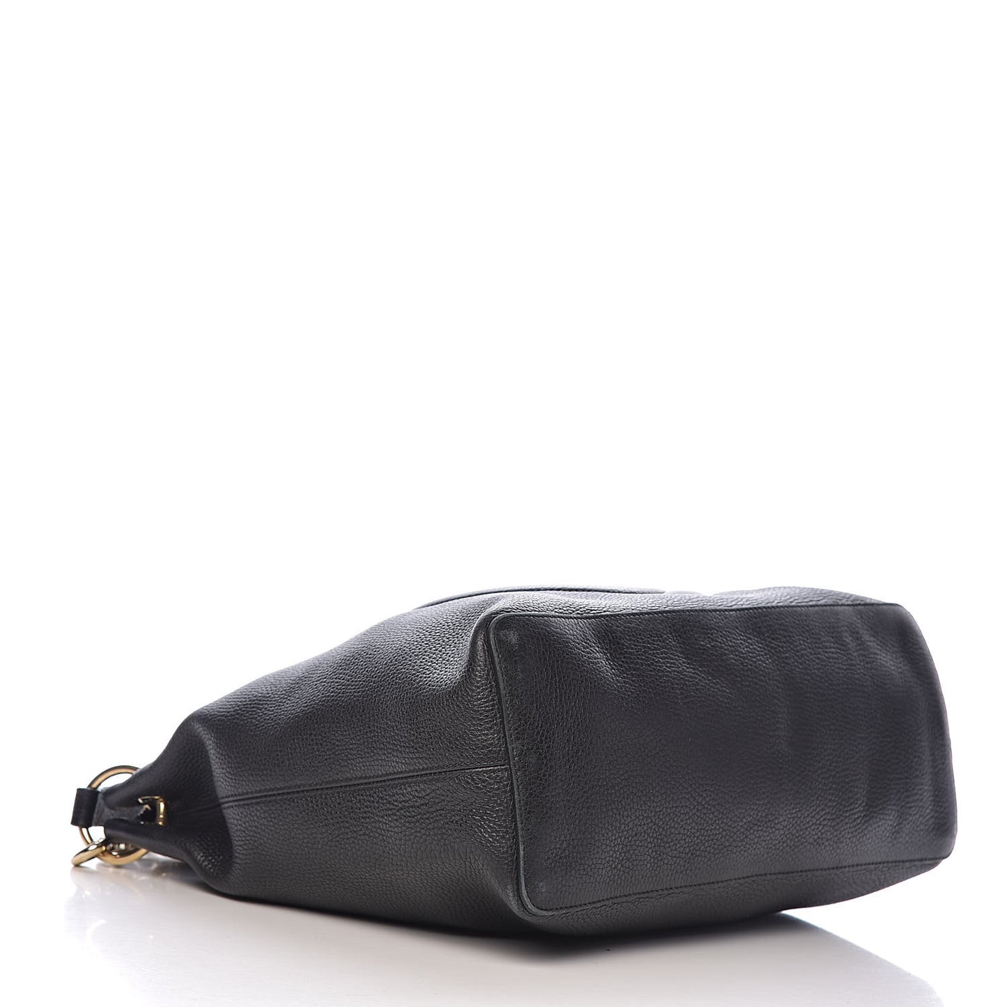 Pebbled Calfskin Large Soho Hobo Black