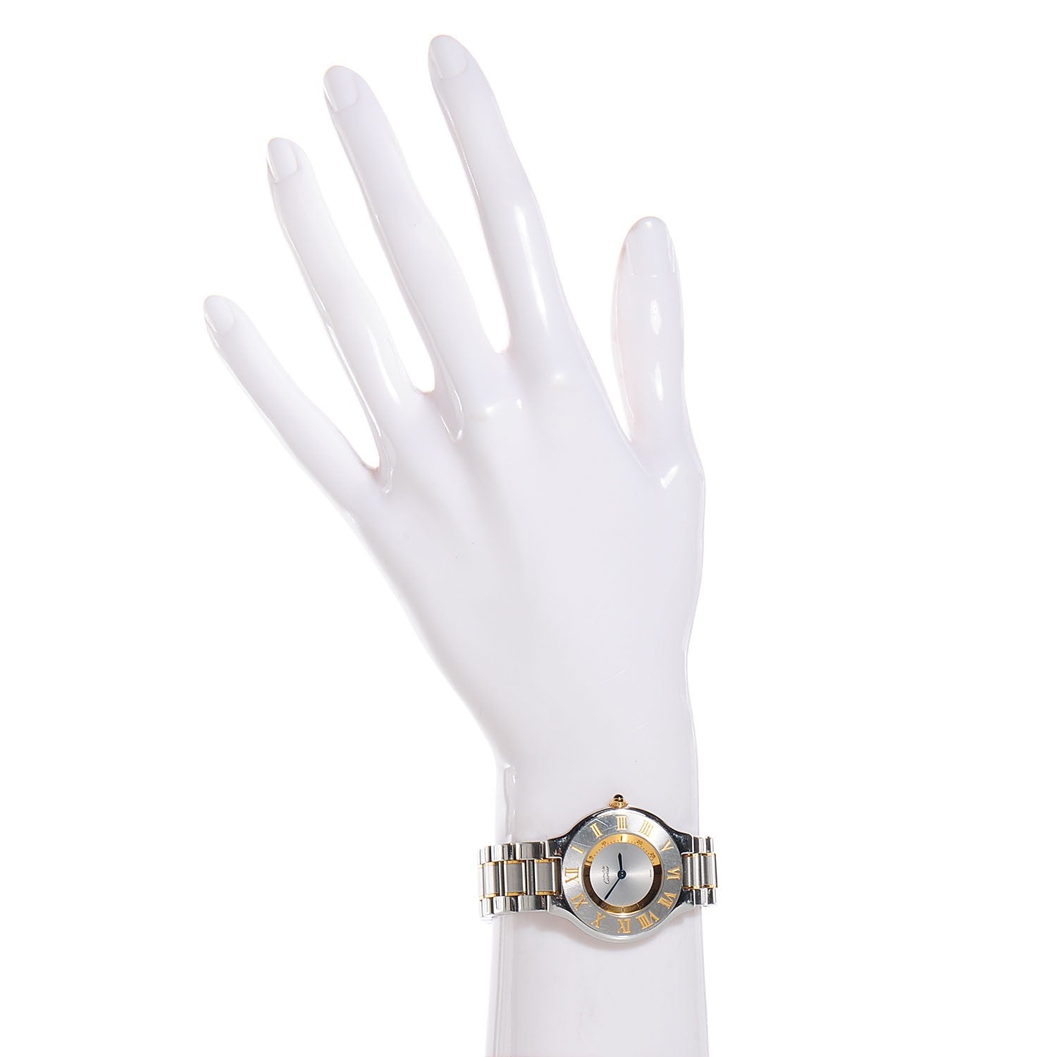 Cartier Stainless Steel 18K Yellow Gold 31mm Must De 21 Quartz Watch 2 of 9