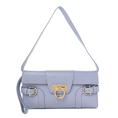 Salvatore Ferragamo Calfskin Motherwell Clutch Lilac 1 of 14