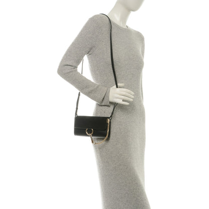Chloe Suede Calfskin Mini Faye Shoulder Bag Black 2 of 6