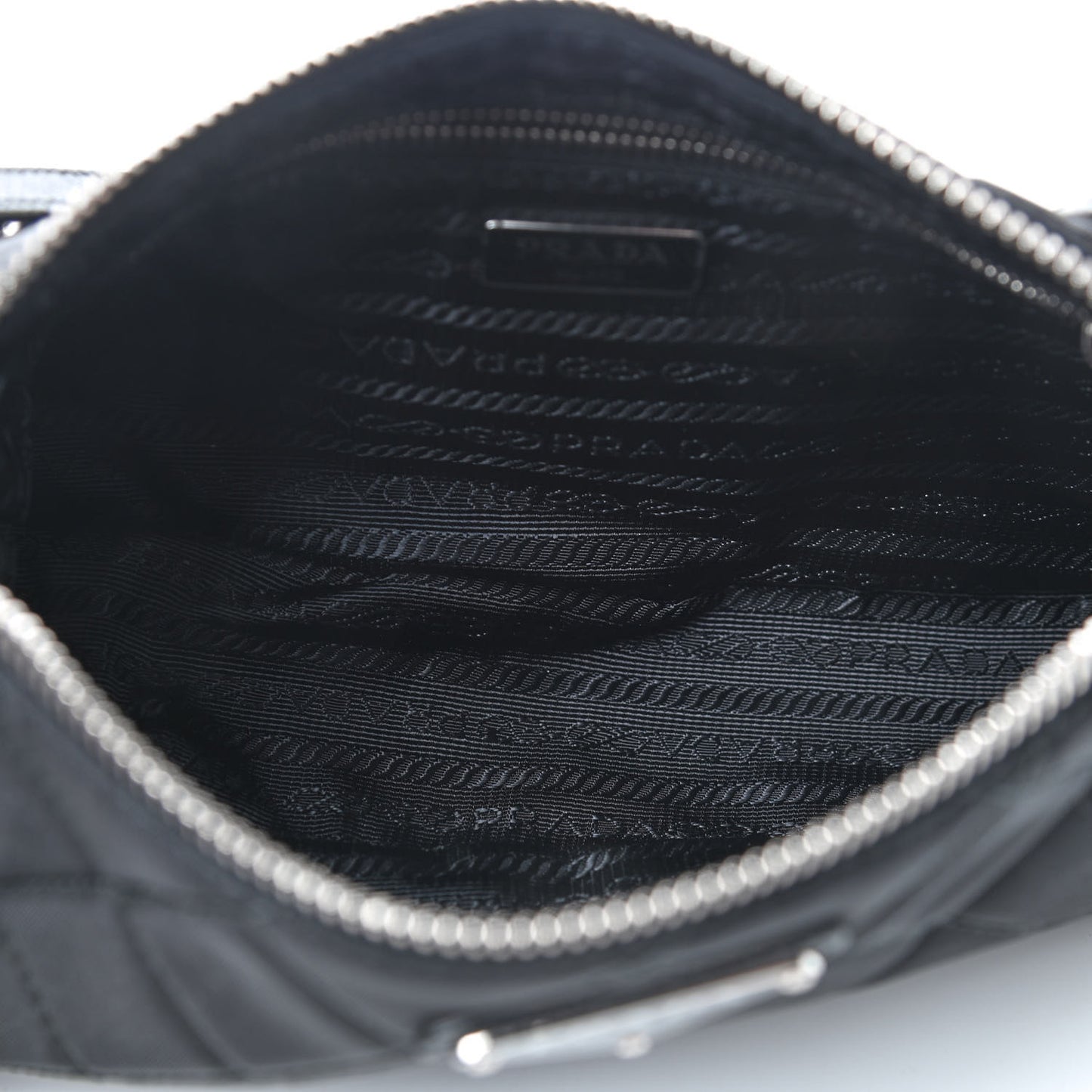 Nylon Tessuto Impuntu Quilted Crossbody Bag Black