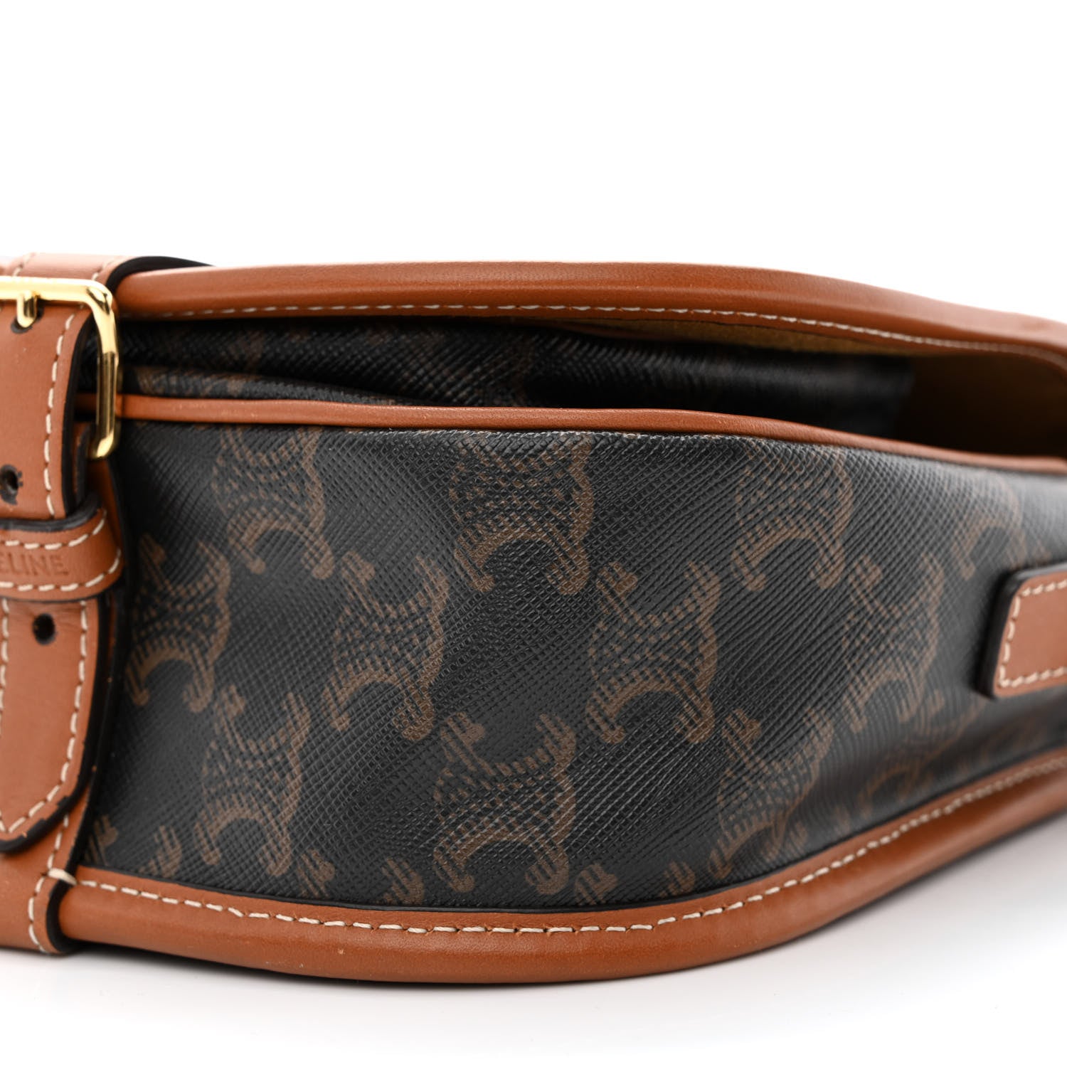 Celine Triomphe Canvas Medium Folco Bag Tan 11 of 11