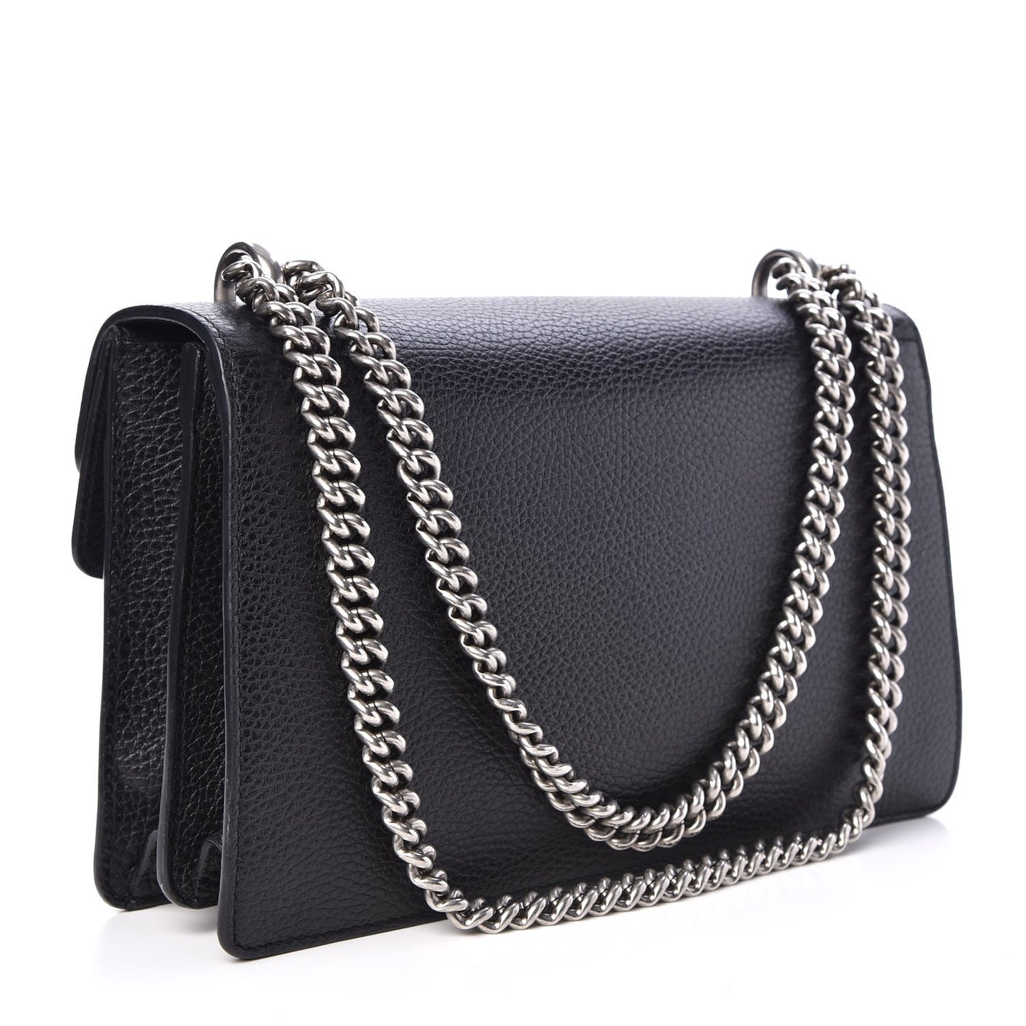 Pebbled Calfskin Small Dionysus Shoulder Bag Black