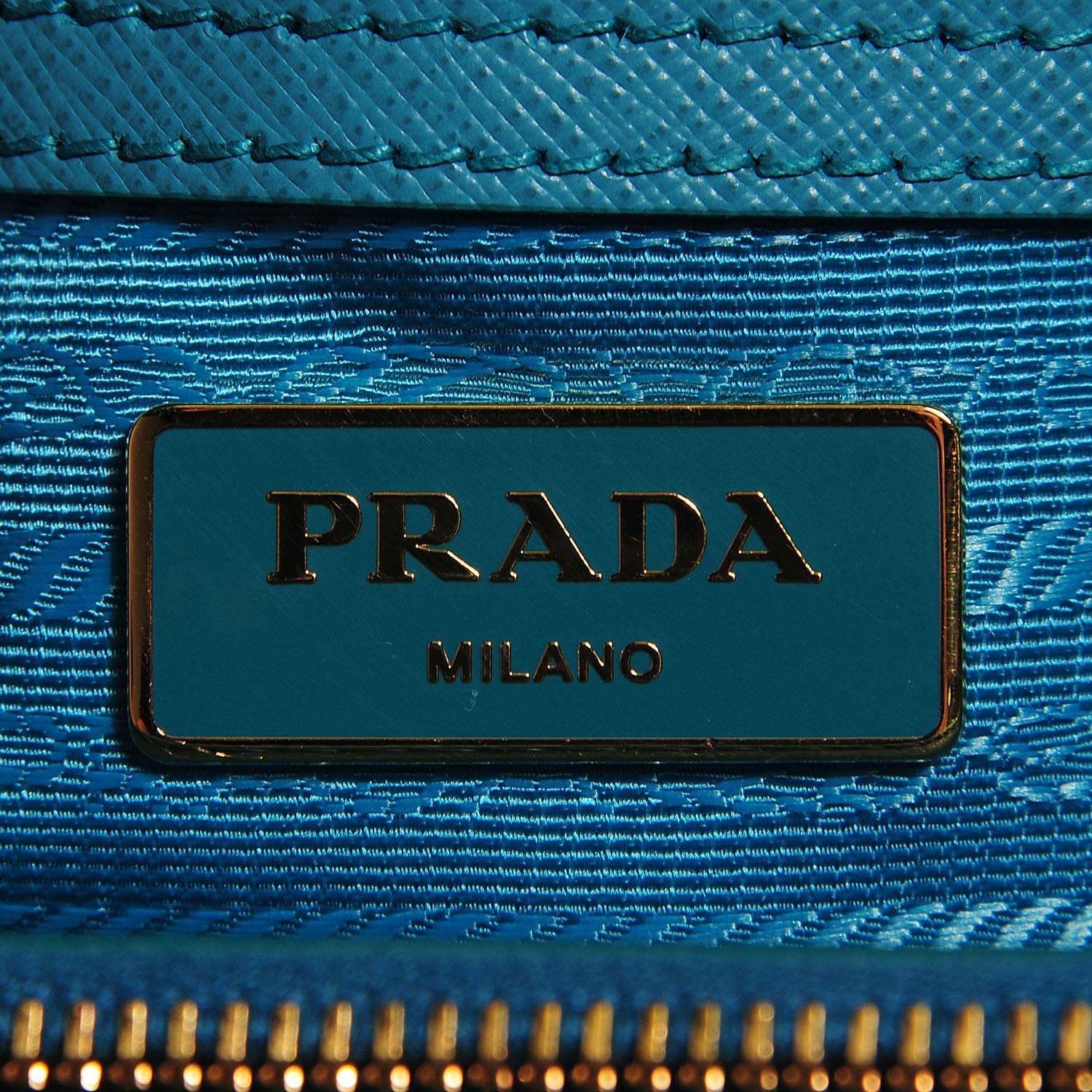 Prada Saffiano Lux Mini Double Zip Tote Turchese 6 of 10