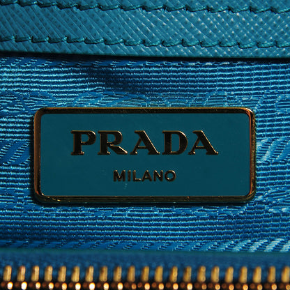Prada Saffiano Lux Mini Double Zip Tote Turchese 6 of 10